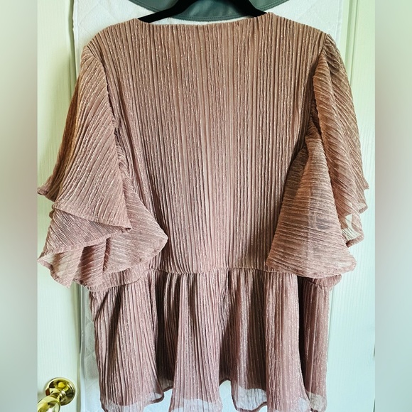 Arula Rose Gold Flutter Sleeve Top - Picture 4 of 4
